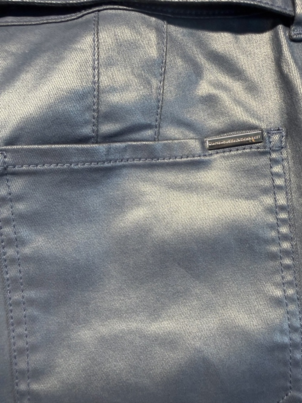 WHBM Coated Cargo Boot Jeans in Coated Officer Blue - Size 8 (NWT) - Picture 7 of 12